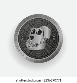 Apecoin APE cryptocurrency Silver coin svg