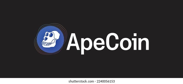 Apecoin cryptocurrency APE token, Cryptocurrency logo on isolated background with text. svg