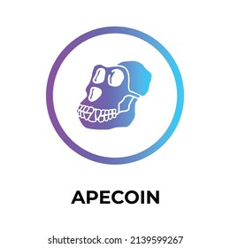 ApeCoin Cryptocurrency token icon. APE token symbol. Cryptocurrency vector icon. Flat Vector illustration - Vector