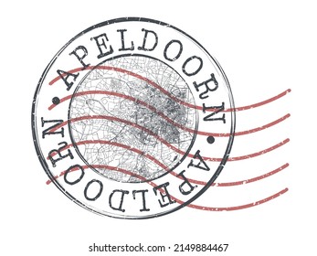 Apeldoorn, Netherlands Stamp Map Postal. Silhouette Seal Roads and Streets. Passport Round Design. Vector Icon. Design Retro Travel National Symbol.