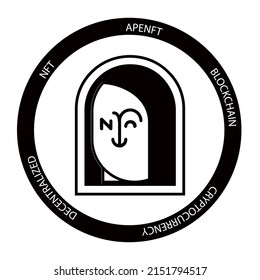 Apenft cryptoCurrency Logo. NFT Kryptosymbol Symbol flach Vektorgrafik. EPS10 bearbeitbare Vorlage. 