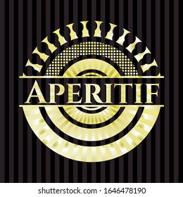 Aperitif gold emblem. Vector Illustration. Detailed.