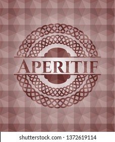 Aperitif red badge with geometric background. Seamless.