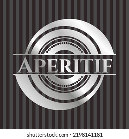 Aperitif silver emblem. Vector Illustration. Mosaic. 