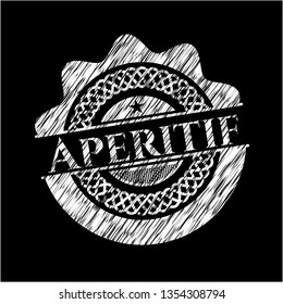 Aperitif written on a chalkboard