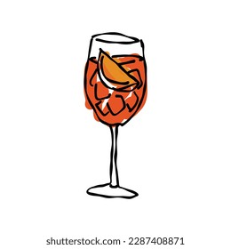 Aperol-Spritz-Cocktailsymbol, Vektorgrafik