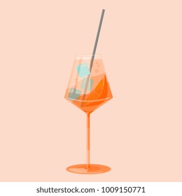 Aperol Spritz cocktail in flat design