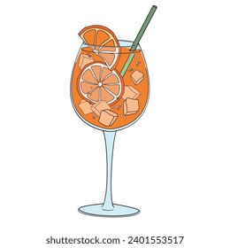 aperol spritz cocktail with slices of orange