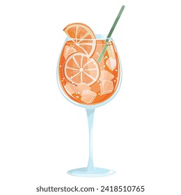 Aperol-Spritz-Cocktail mit orangefarbenen Scheiben	
