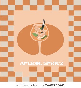 Aperol Spritz Italienische Cocktails Illustration Kunstwerk