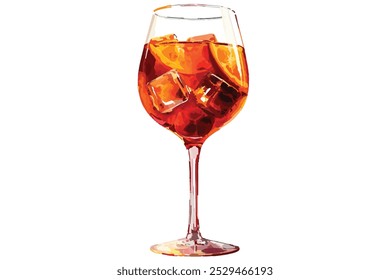 Ilustração de coquetel de verão Aperol spritz