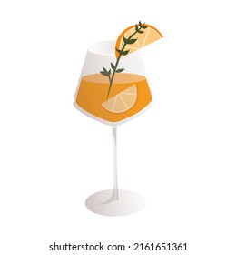 Aperol spritz summer cocktails drink tropic with fruits vector isolated