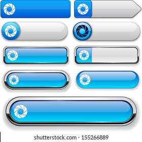 Aperture blue design elements for website or app. Vector eps10.