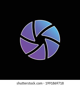 Aperture blue gradient vector icon