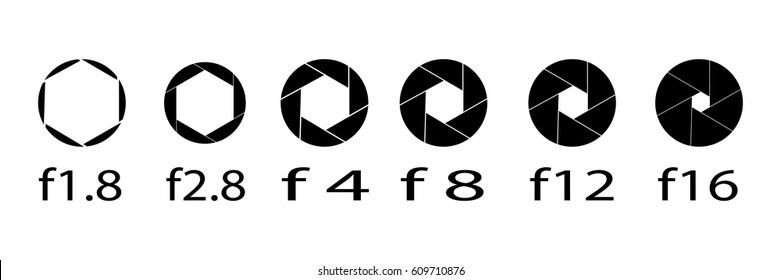 aperture camera. vector image of aperture sizes
