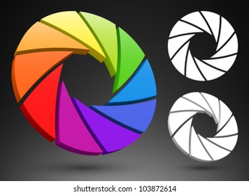 Aperture color wheel 3D logo.