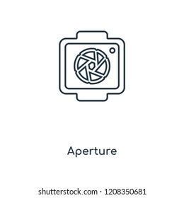 Aperture concept line icon. Linear Aperture concept outline symbol design. This simple element illustration can be used for web and mobile UI/UX.