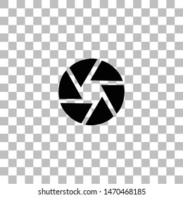 Aperture Diaphragm. Black flat icon on a transparent background. Pictogram for your project
