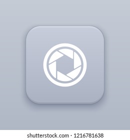 Aperture, Diaphragm button, best vector on a gray background
