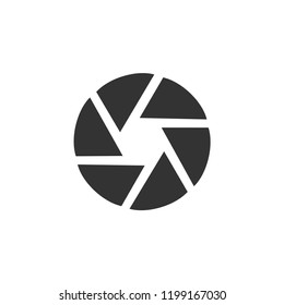 Aperture Diaphragm. Icon Flat