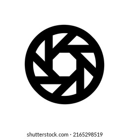 Aperture Diaphragm Photo Objective Camera Icon. Black Symbol On White Background. Vector EPS 10