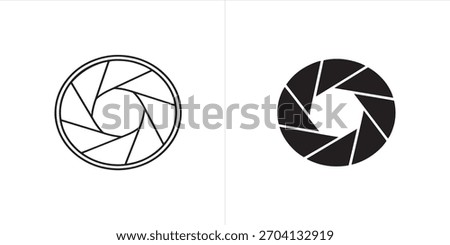 Aperture diaphragm vector icon isolated on white background. It is a graphic design element for camera lens, photo equipment, and photography technology.