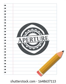 Aperture drawn with pencil strokes. Vector Illustration. Detailed.