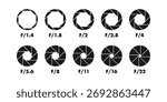 Aperture f stop values for camera lens settings