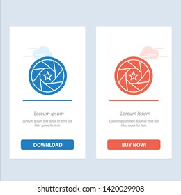 Aperture, Film, Logo, Movie, Photo  Blue and Red Download and Buy Now web Widget Card Template