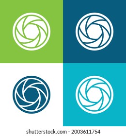 Apertura Plano cuatro colores conjunto mínimo de iconos