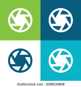 Apertura Plano cuatro colores conjunto mínimo de iconos