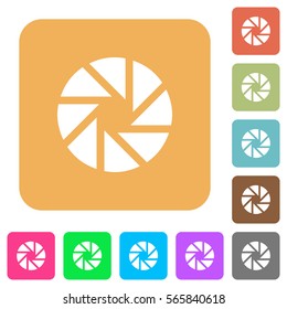 Aperture flat icons on rounded square vivid color backgrounds.