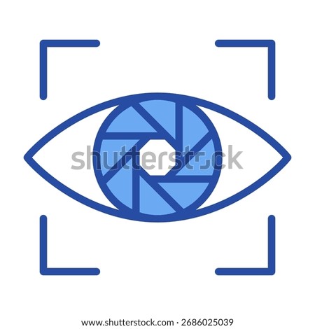 Aperture Icon Blue Vector Illustration