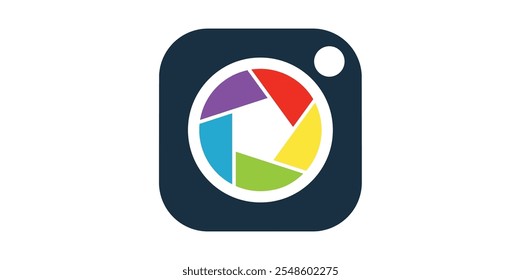 Aperture icon. Camera shutter icon template.