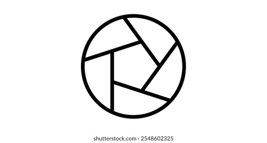Aperture icon. Camera shutter icon template.