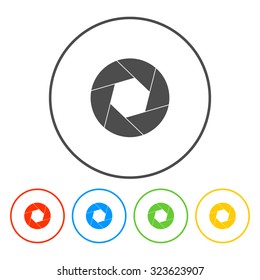 aperture icon. Flat design style eps 10