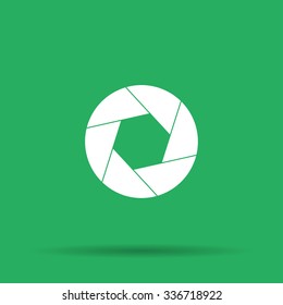 aperture icon. Flat design style eps 10