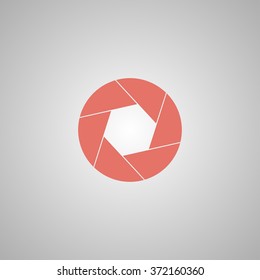 aperture icon. Flat design style eps 10