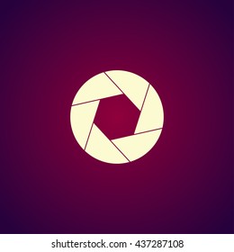 aperture icon. Flat design style eps 10