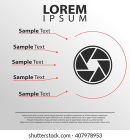 aperture icon. infographics template