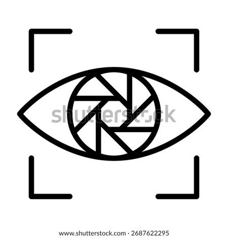 Aperture Icon Line Vector Illustration