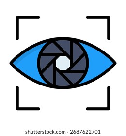 Blendensymbol Lineare Farbvektorgrafik