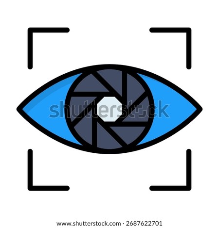 Aperture Icon Lineal Color Vector Illustration