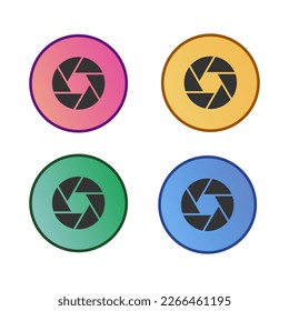 Aperture icon. Optic symbol set background vector ilustration.