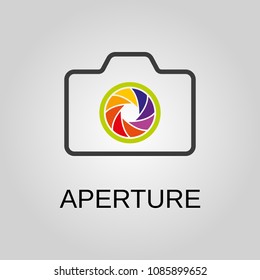 Aperture icon. Aperture symbol. Flat design. Stock - Vector illustration