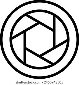 aperture icon. Thin linear style design isolated on white background