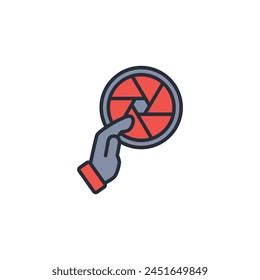aperture icon. vector.Editable stroke.linear style sign for use web design,logo.Symbol illustration.