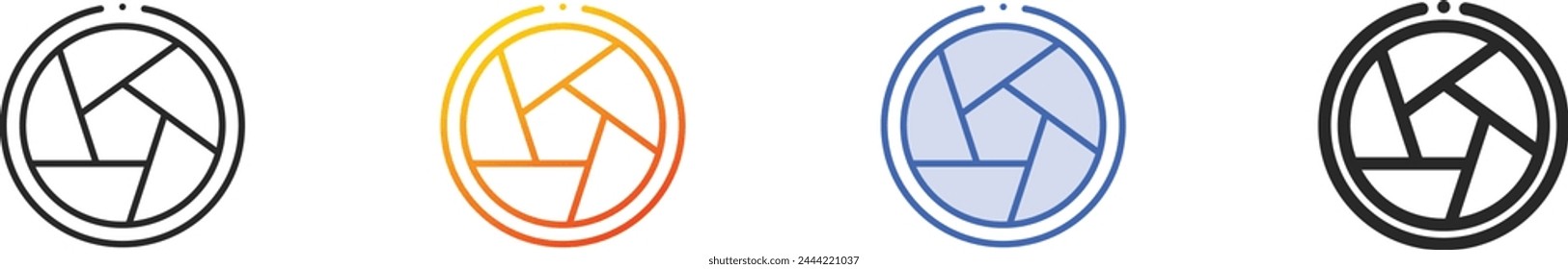 aperture icon.Thin Linear, Gradient, Blue Stroke and bold Style Design Isolated On White Background