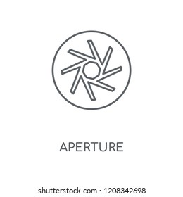 Aperture linear icon. Aperture concept stroke symbol design. Thin graphic elements vector illustration, outline pattern on a white background, eps 10.