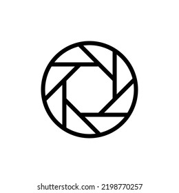 Aperture outlined icon vector png isolated on white background